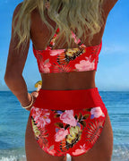 Jolina™ | Bikini de dos piezas con estampado floral y contraste