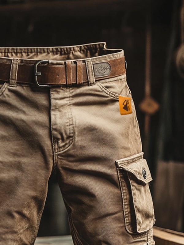 Ferrer™| Pantalones cortos cargo de estilo retro con múltiples bolsillos
