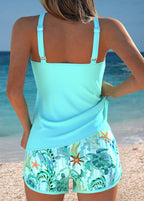 Bárbara™ | Tankini Elegante con Abertura y Estampado Oceánico