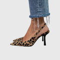 Isabel | Slingback de Tacón Cuadrado Estampado Leopardo