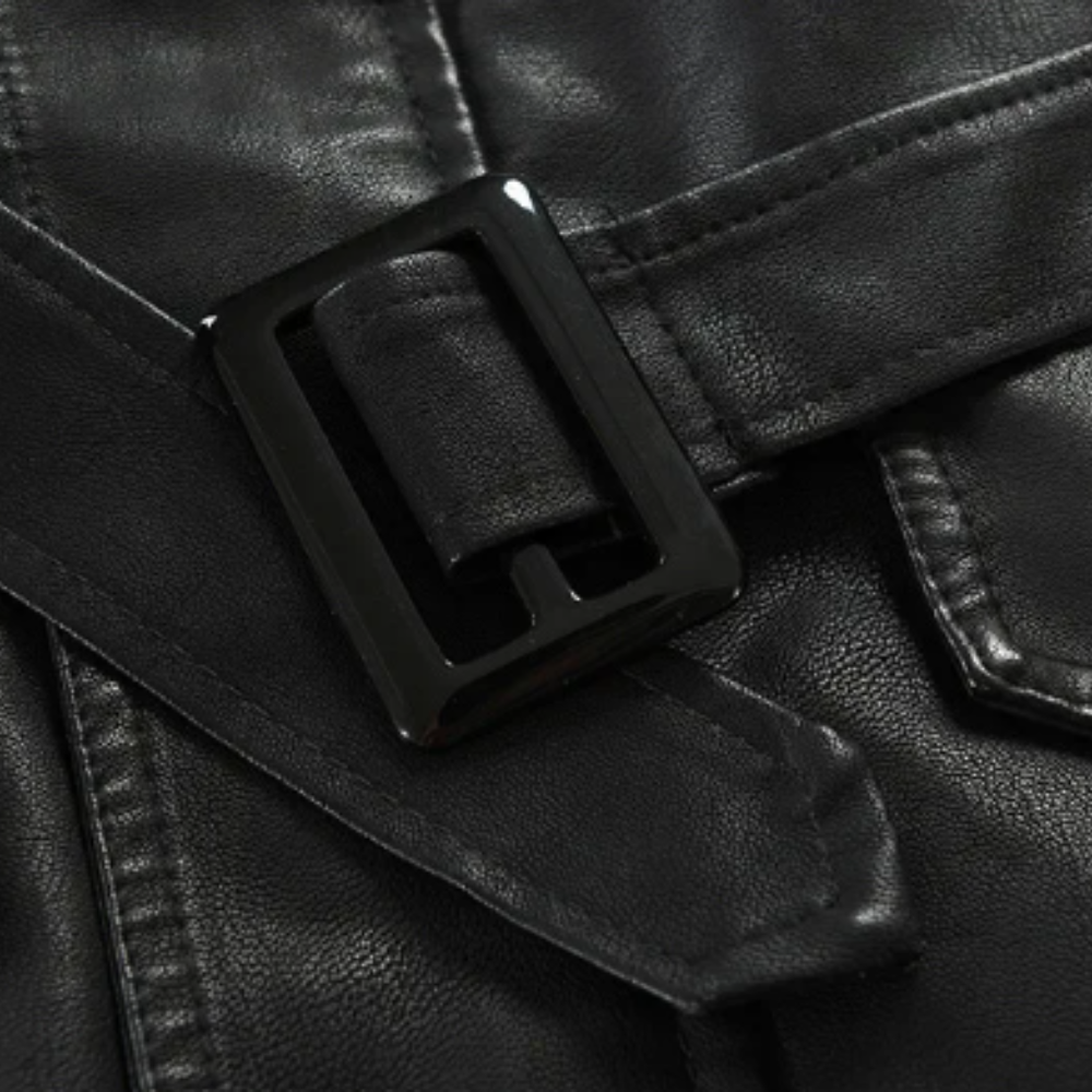 Daniel™ | Chaqueta de cuero larga y elegante para motorista
