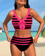 Martina™ | Bikini de rayas de cintura alta
