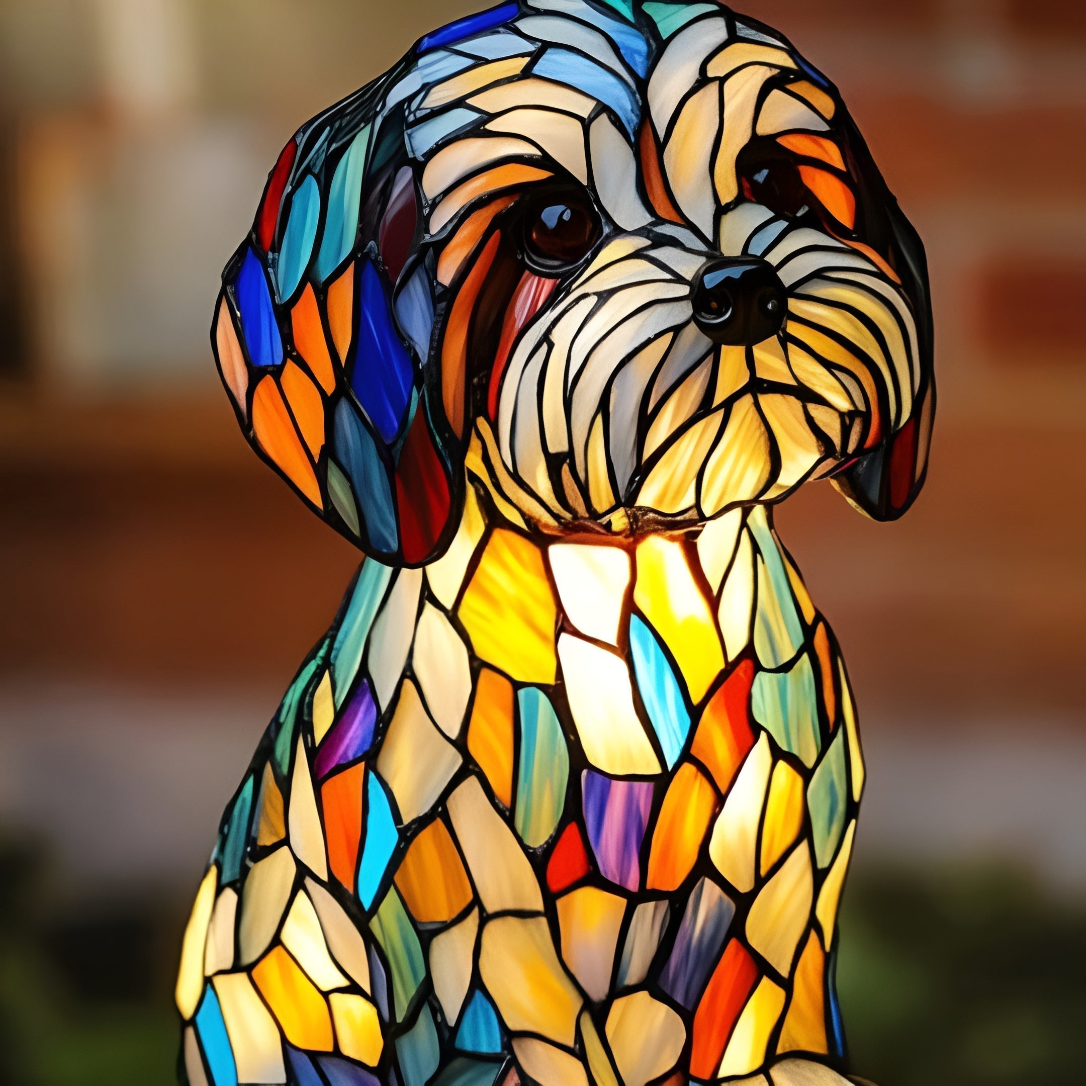 Papouille – Lámpara mágica de vidrio coloreado para perros