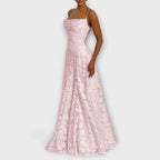 Emberly - vestido maxi elegante de tejido jacquard