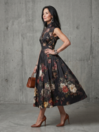 Pilar™ | Vestido midi plisado floral