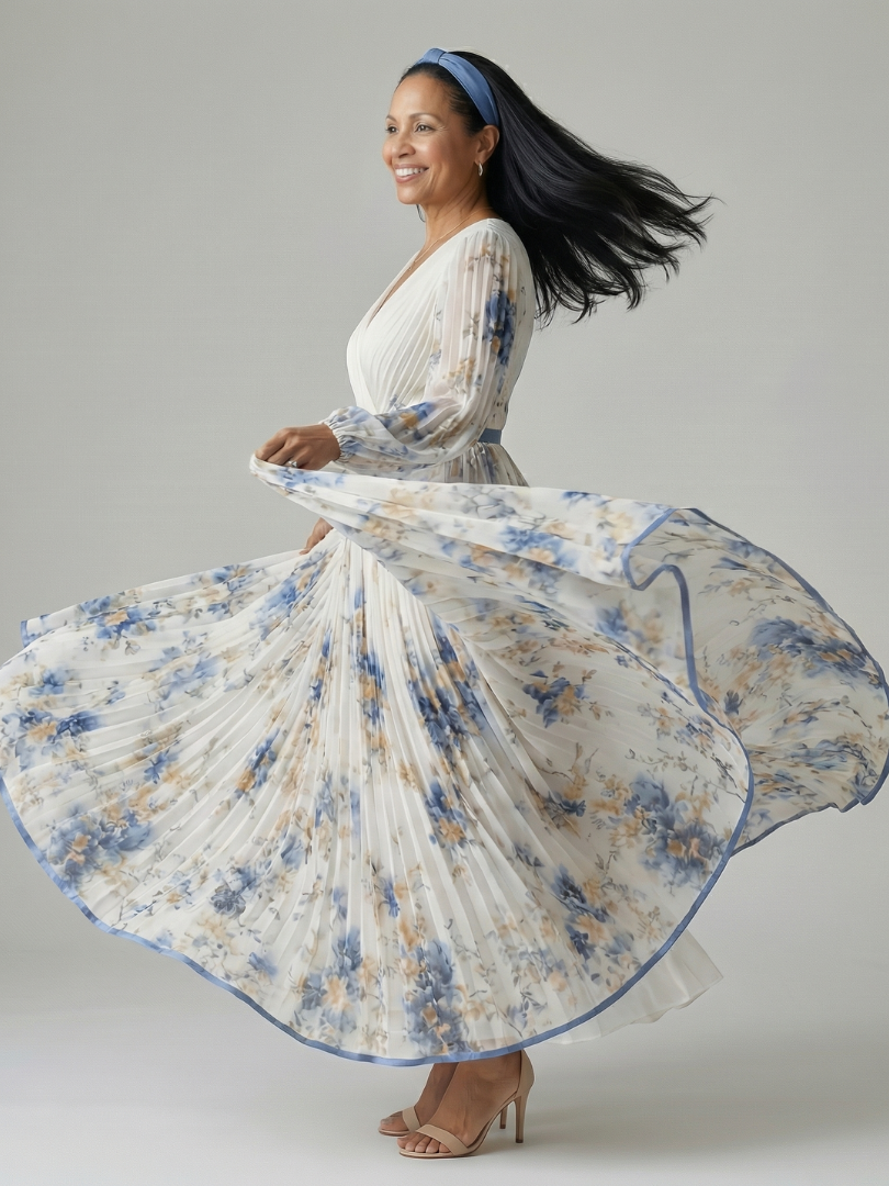 Raquel | Vestido Midi Cruzado con Pliegues
