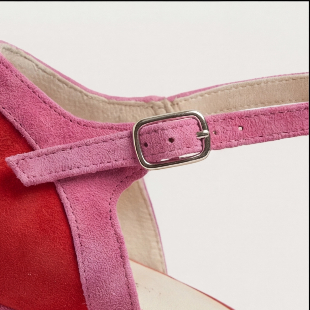 Lara | Sandalias de Tacón Cuadrado con Tobillera