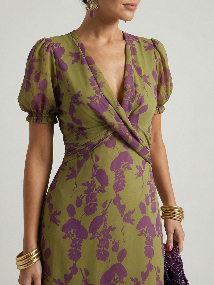 Violeta | Vestido Midi Floral Relajado