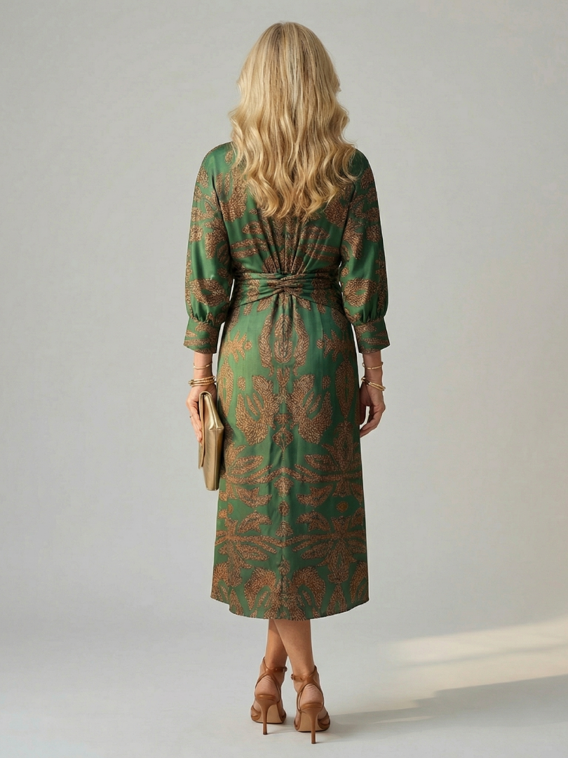 Luna | Vestido Midi Cruzado Natural