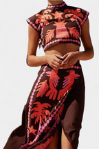 Sloan Conjunto de Top y Falda Recortada Coconut Palm