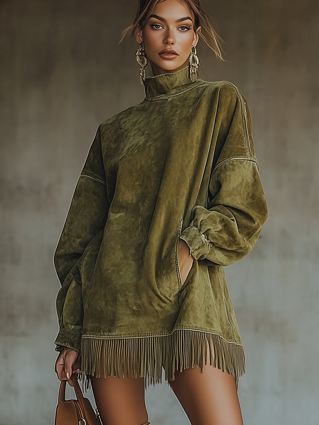 Olive™ | Vestido de cuello alto