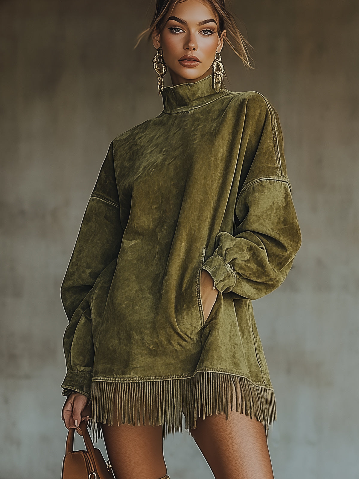 Olive™ | Vestido de cuello alto