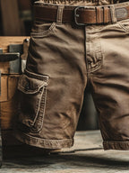 Ferrer™| Pantalones cortos cargo de estilo retro con múltiples bolsillos