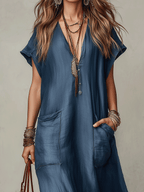 Vestido maxi bohemio de caída fluida sin esfuerzo