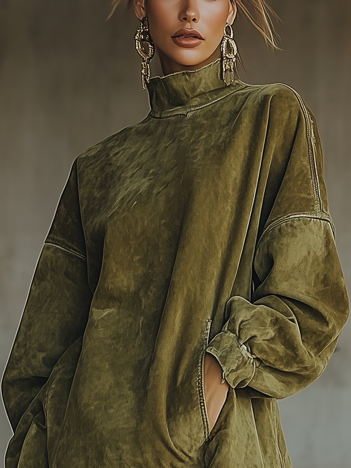 Olive™ | Vestido de cuello alto