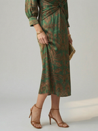 Luna | Vestido Midi Cruzado Natural