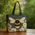 Bolso Artesanal | Abeja en Margaritas y Estrellas
