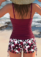 Gabby™ | Tankini acanalado con shorts estampados