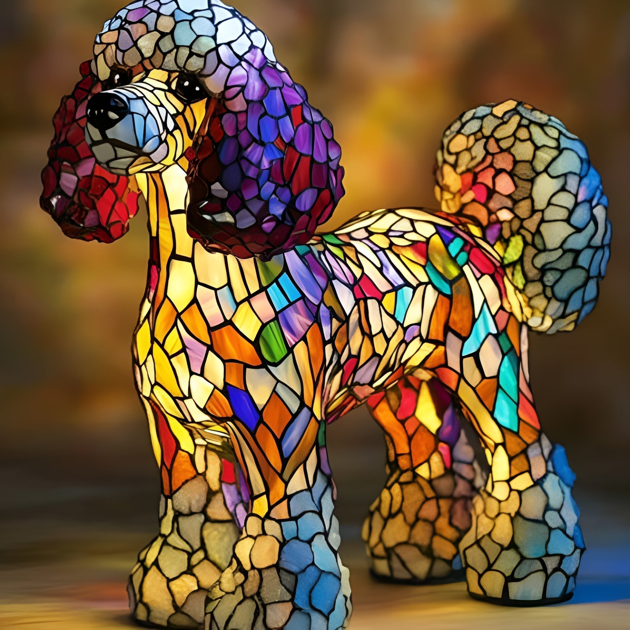 Pépette – Lámpara mágica de vidrio colorido para perros
