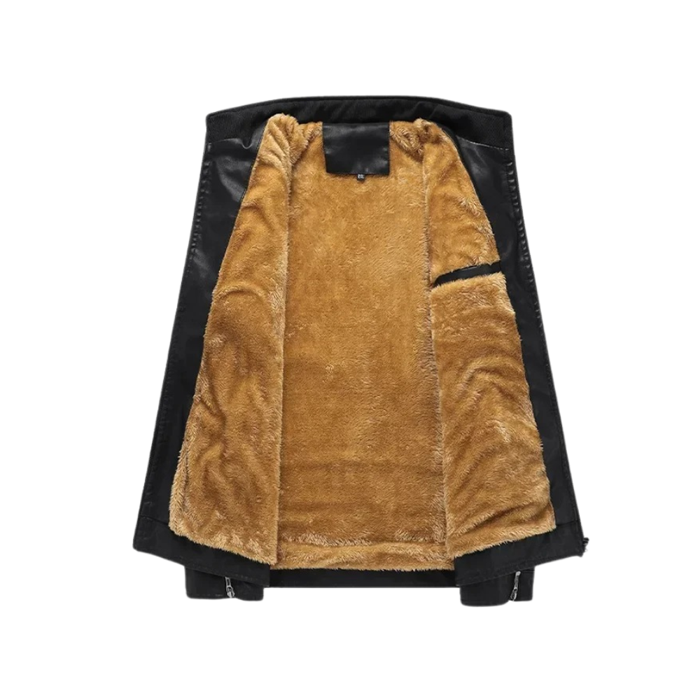 Lucas™ | Chaqueta de cuero con forro de felpa retro