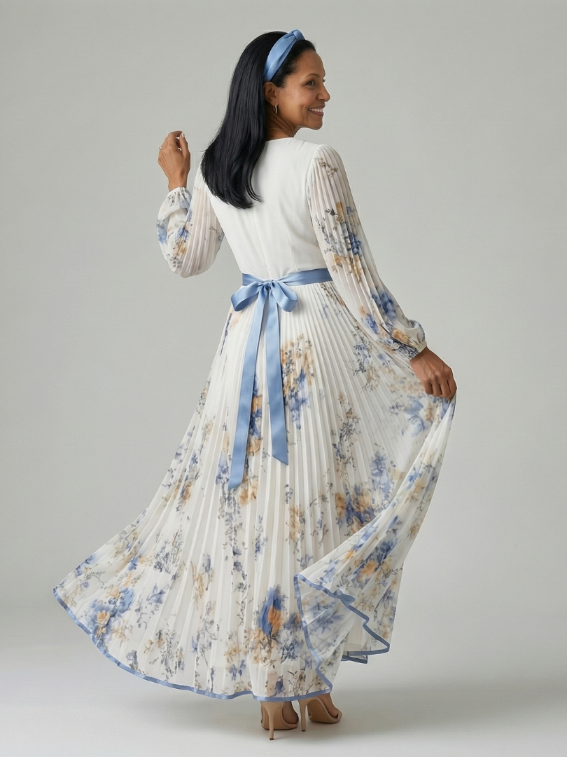 Raquel | Vestido Midi Cruzado con Pliegues