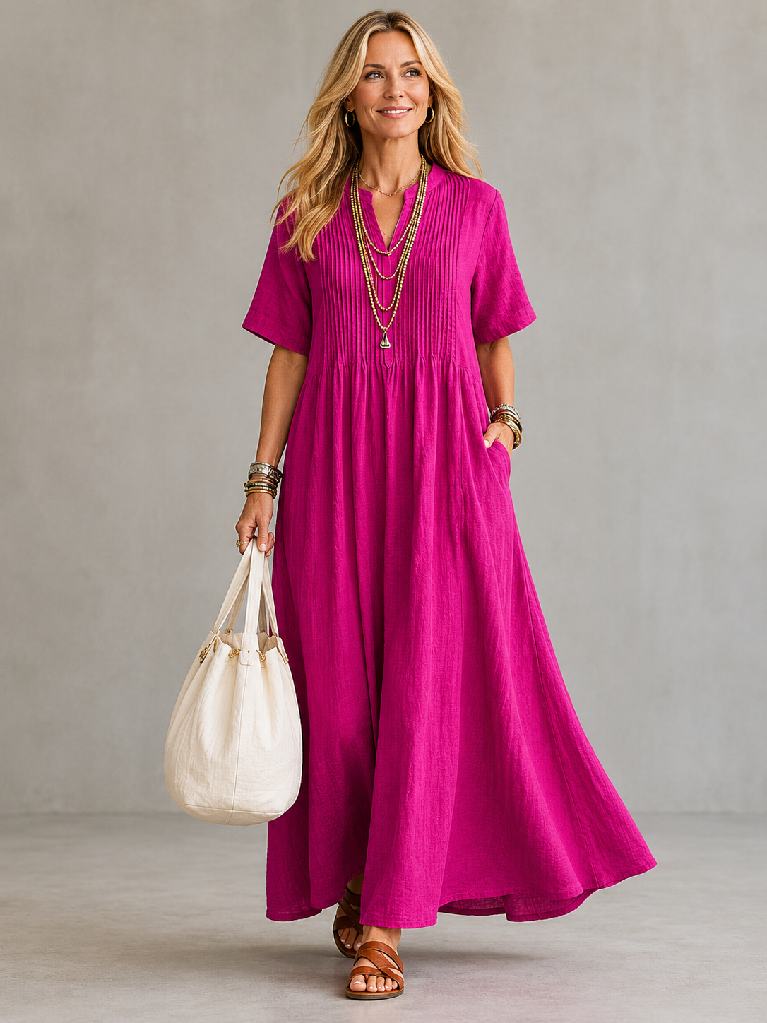 Natalia™ | Vestido Plisado