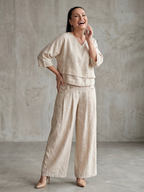 Río | Conjunto de Top en Capas y Pantalón Ancho