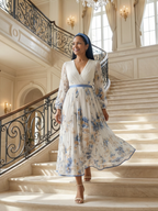 Raquel | Vestido Midi Cruzado con Pliegues