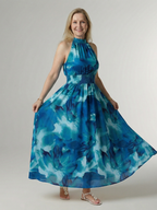 Silvia | Vestido Midi Halter Fruncido