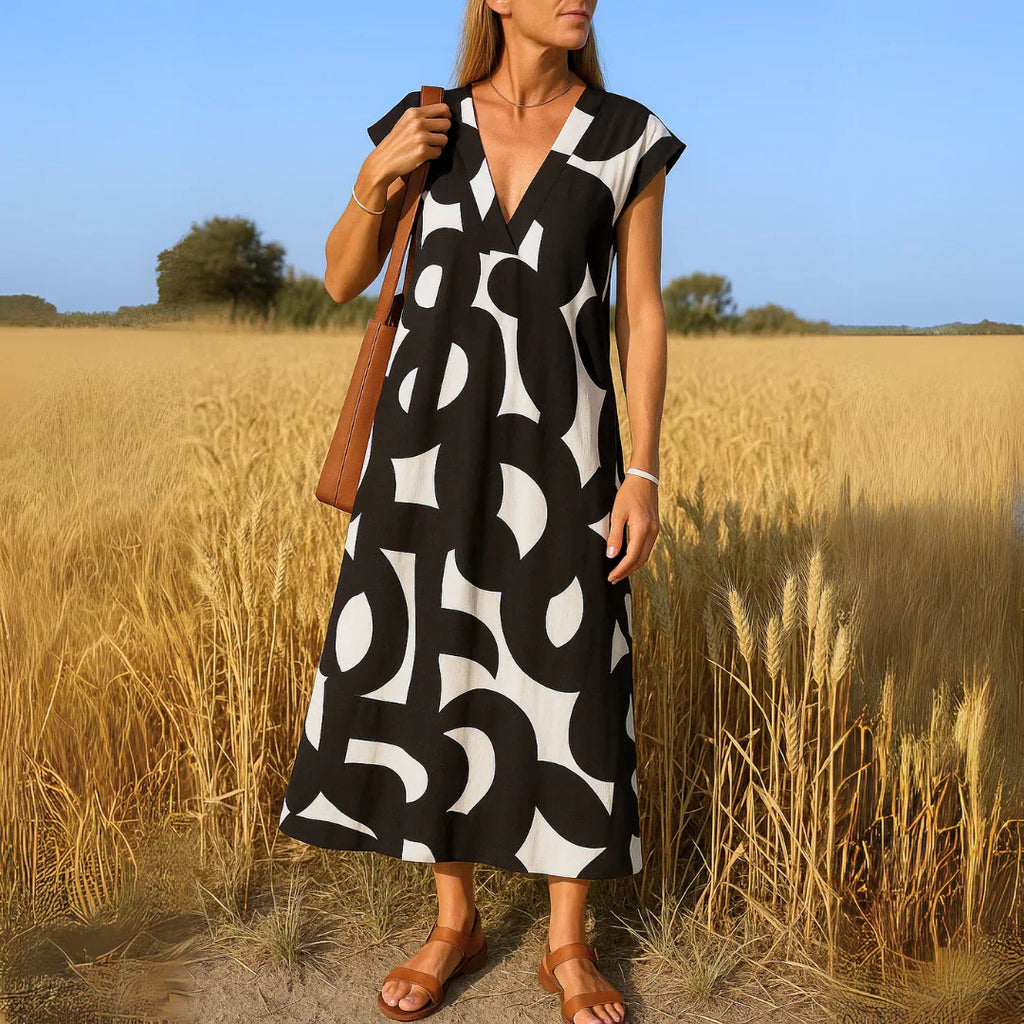 Tatiana™ | Vestido maxi con detalle calado