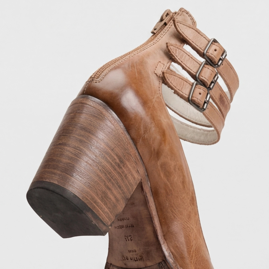Nina | Sandalias de Tacón Cuadrado con Tiras