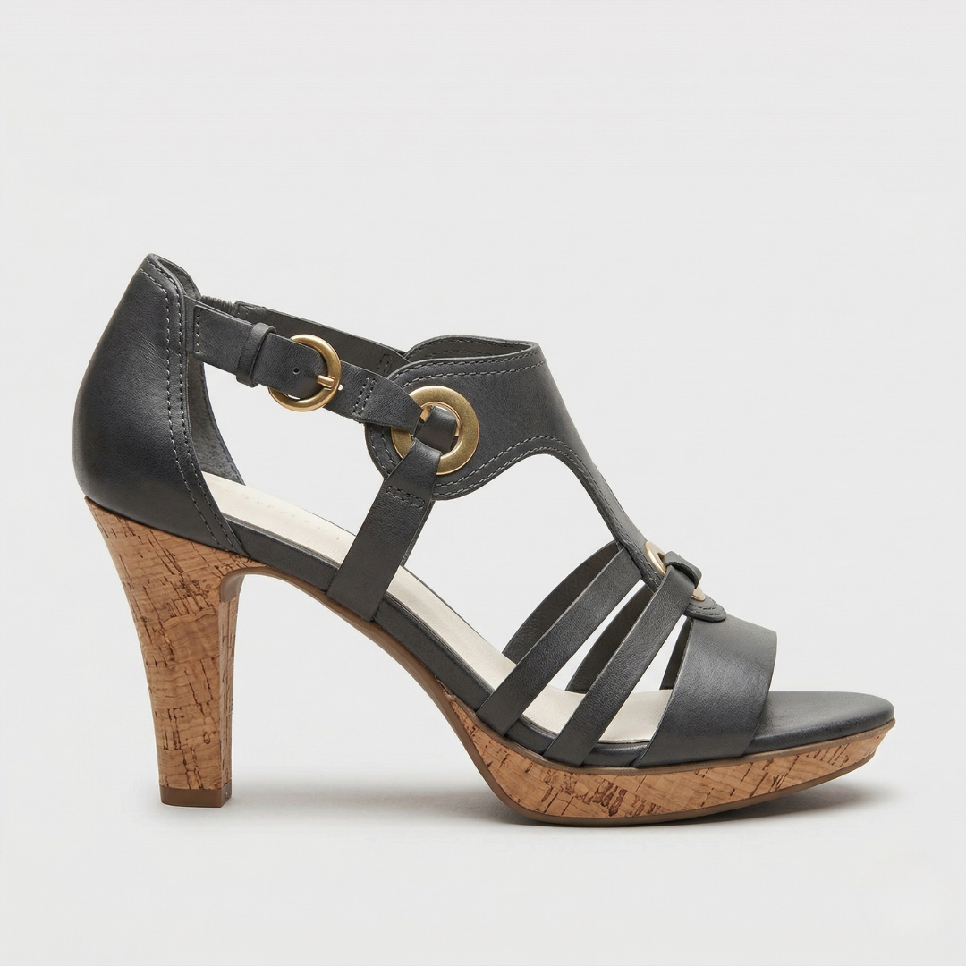 Carla | Sandalias de Tacón Cuadrado con Tobillera
