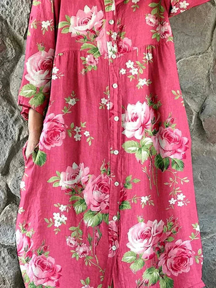 Mathilde™ | Vestido maxi floral artístico
