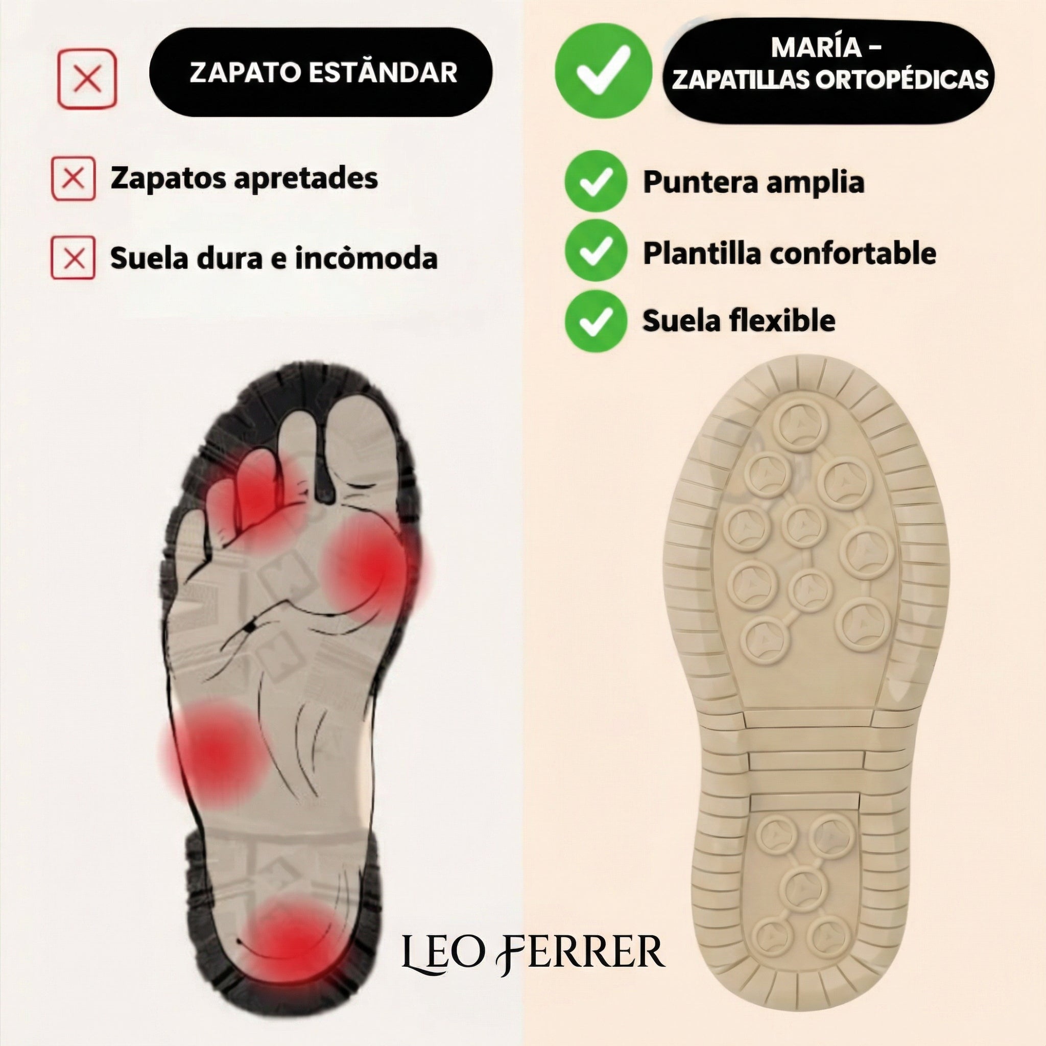 María™ – Zapatillas ortopédicas cómodas e indoloras
