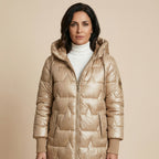 Elisa | Chaqueta acolchada larga y cálida con capucha amplia