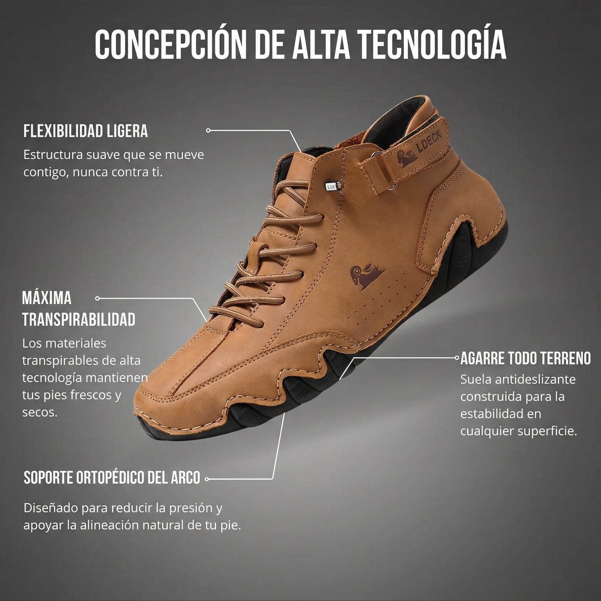 Andrés - Zapatos ortopédicos impermeables y transpirables