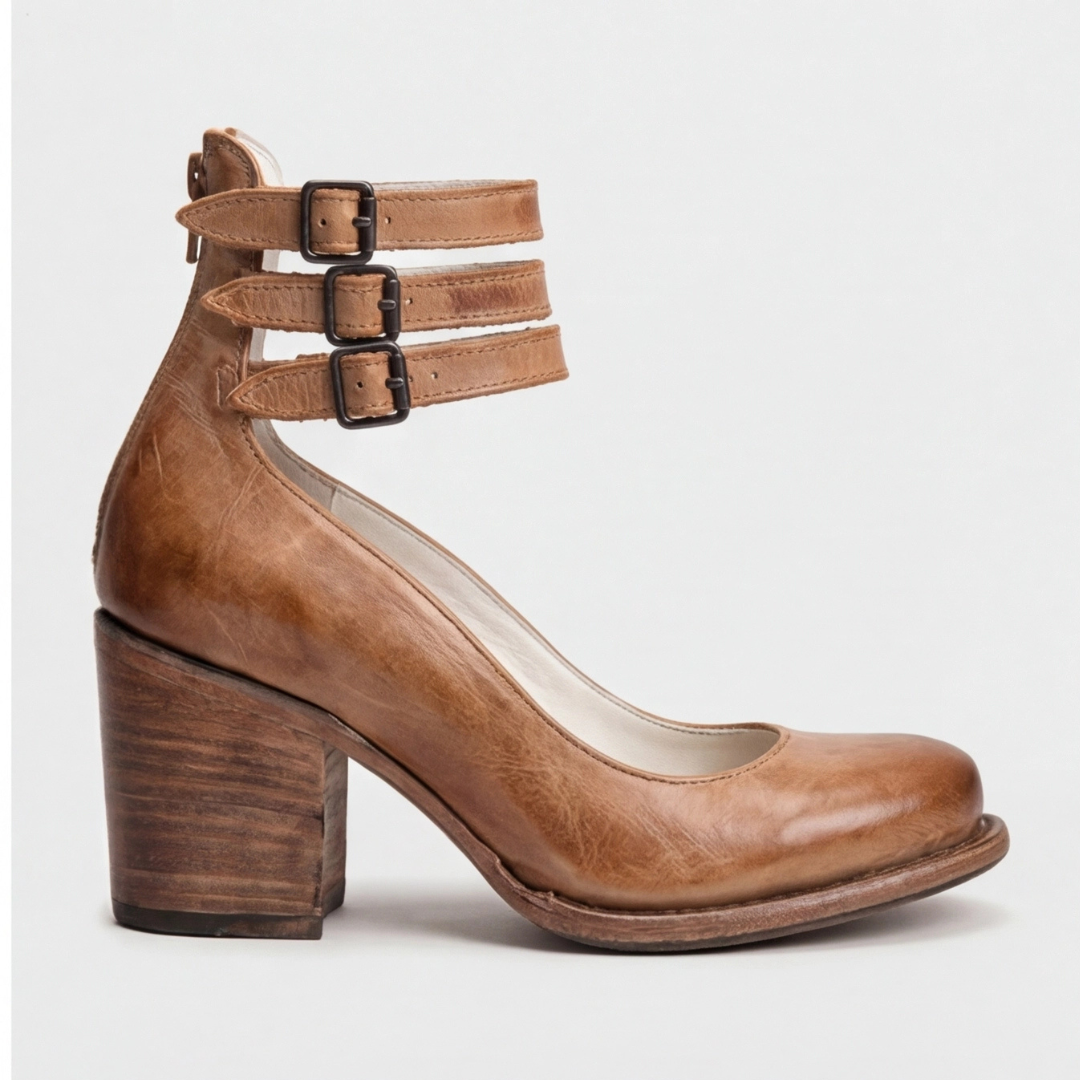 Nina | Sandalias de Tacón Cuadrado con Tiras
