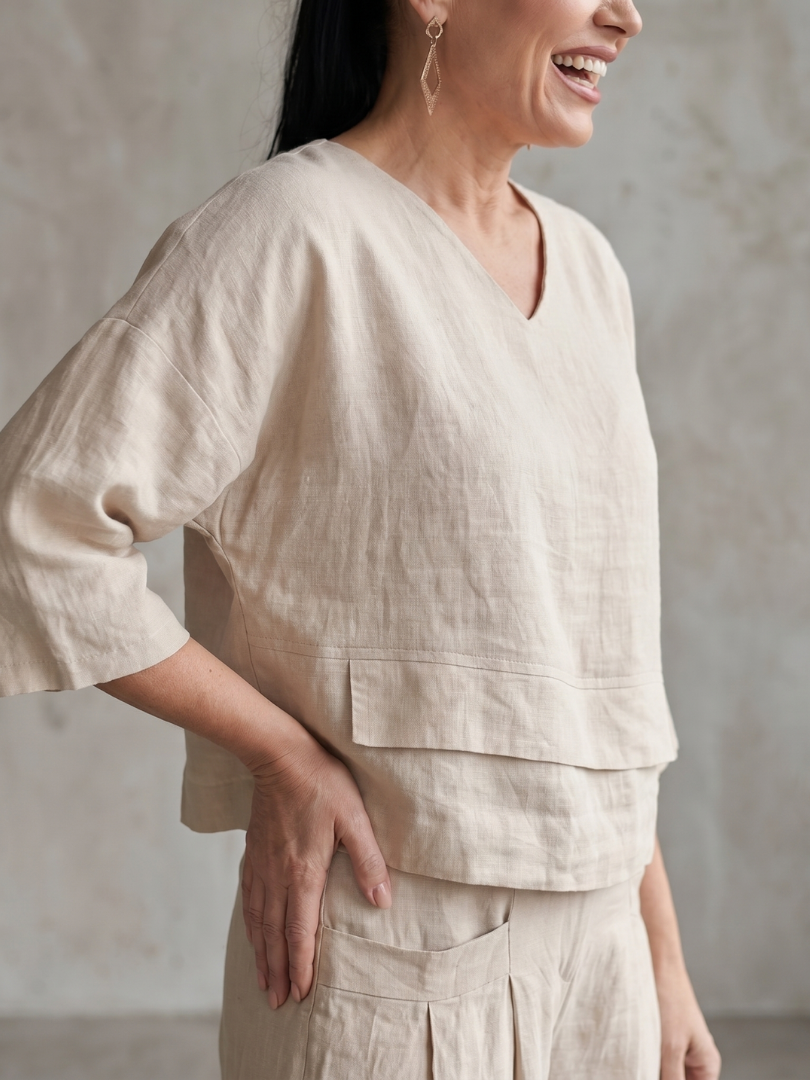 Río | Conjunto de Top en Capas y Pantalón Ancho