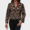 Blusa holgada con estampado de leopardo
