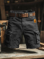 Ferrer™| Pantalones cortos cargo de estilo retro con múltiples bolsillos