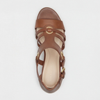Carla | Sandalias de Tacón Cuadrado con Tobillera