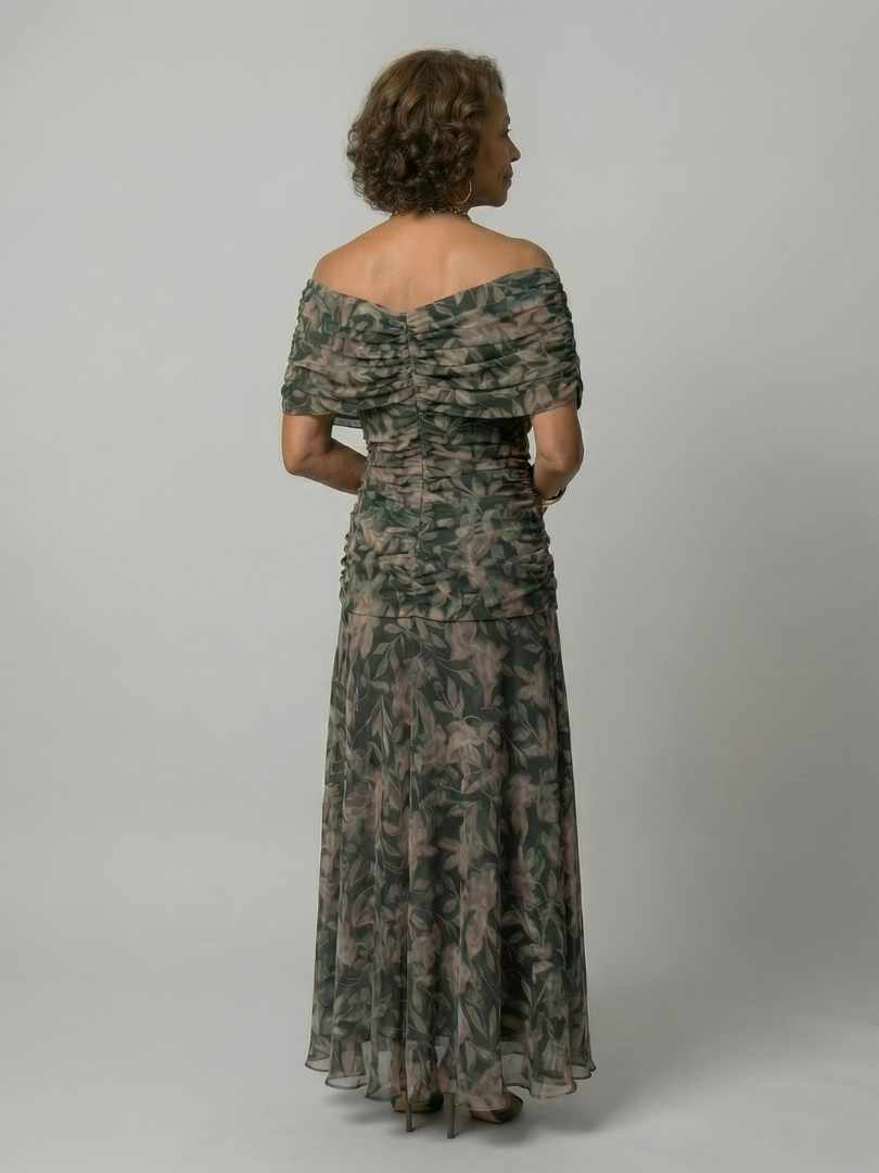 Celia | Vestido Midi con Hombro Descubierto