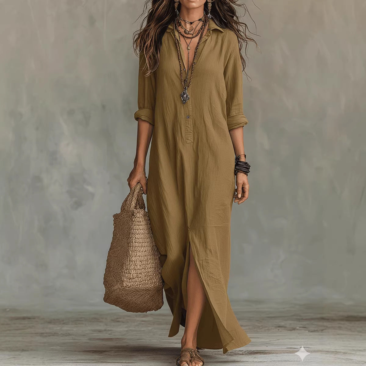 GEMA | Vestido largo cómodo que realza la silueta, ideal para el día a día