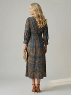Luna | Vestido Midi Cruzado Natural