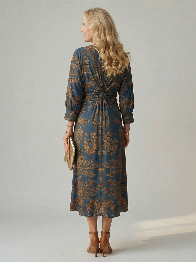 Luna | Vestido Midi Cruzado Natural