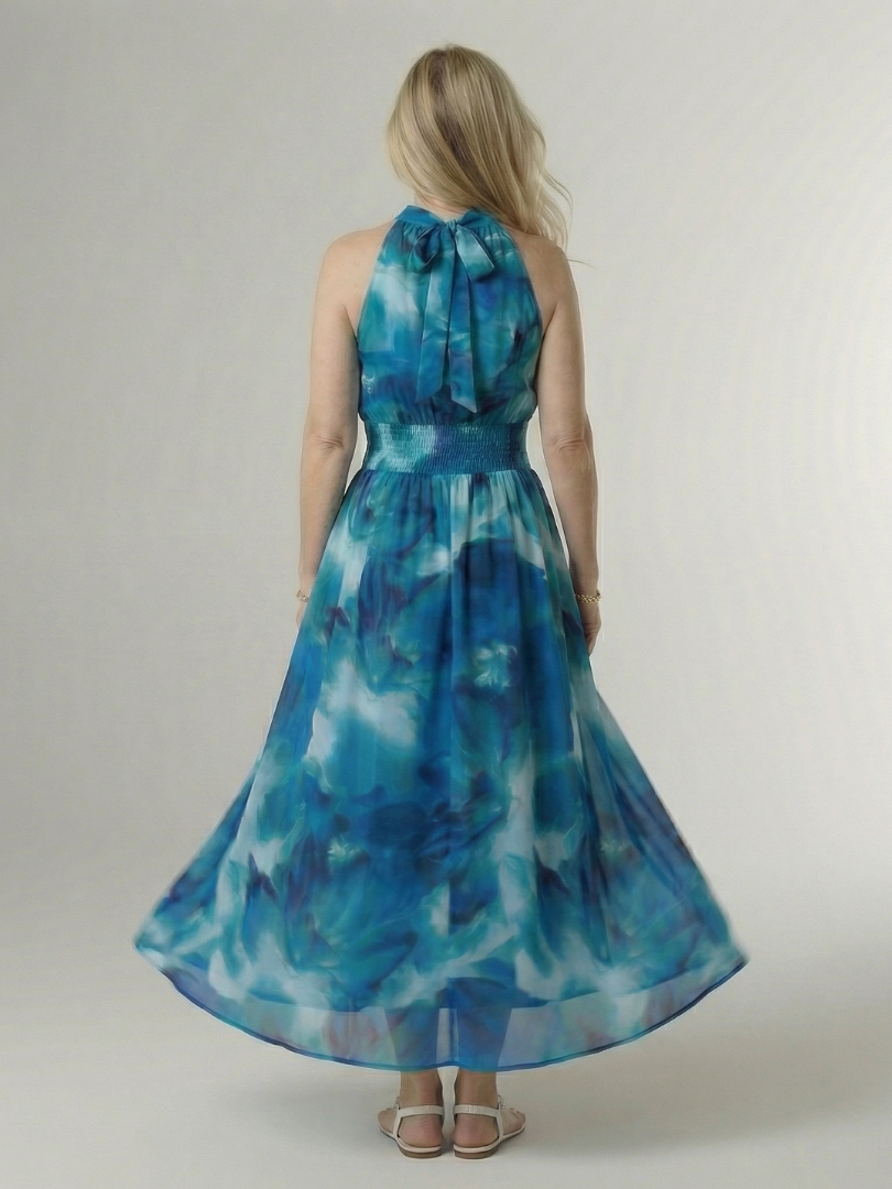 Silvia | Vestido Midi Halter Fruncido