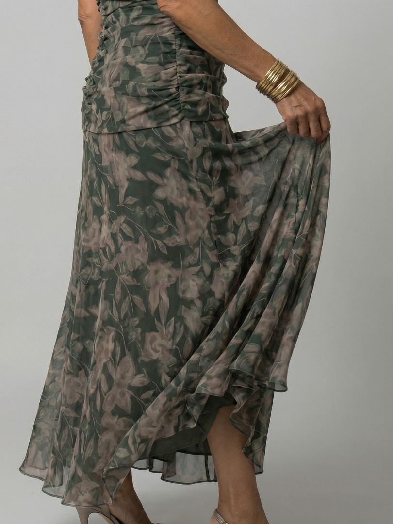 Celia | Vestido Midi con Hombro Descubierto