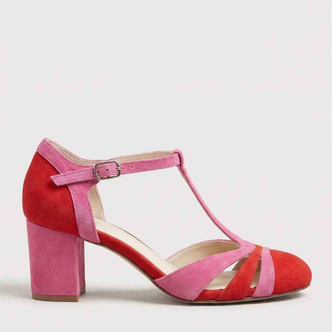 Lara | Sandalias de Tacón Cuadrado con Tobillera