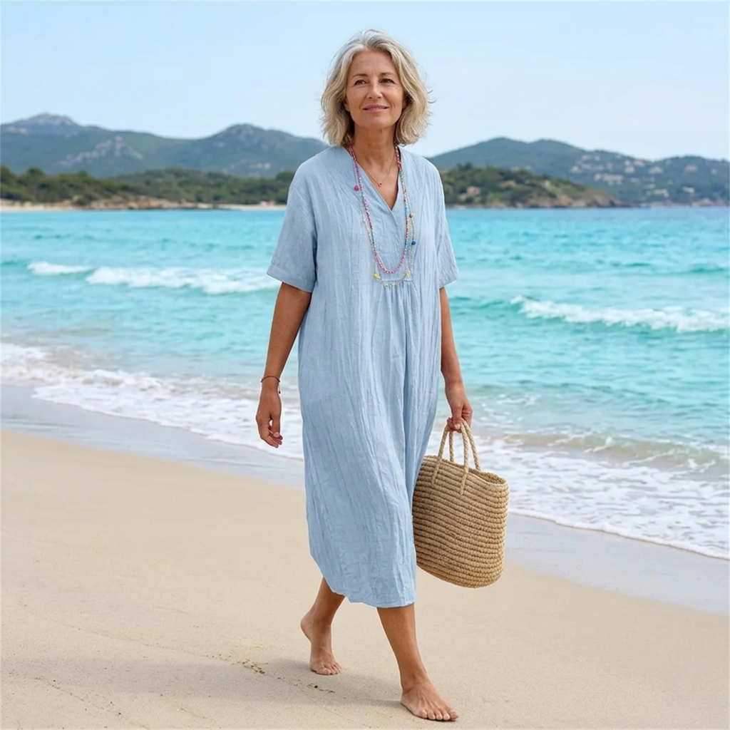 Silvana™ | Vestido maxi texturizado y holgado