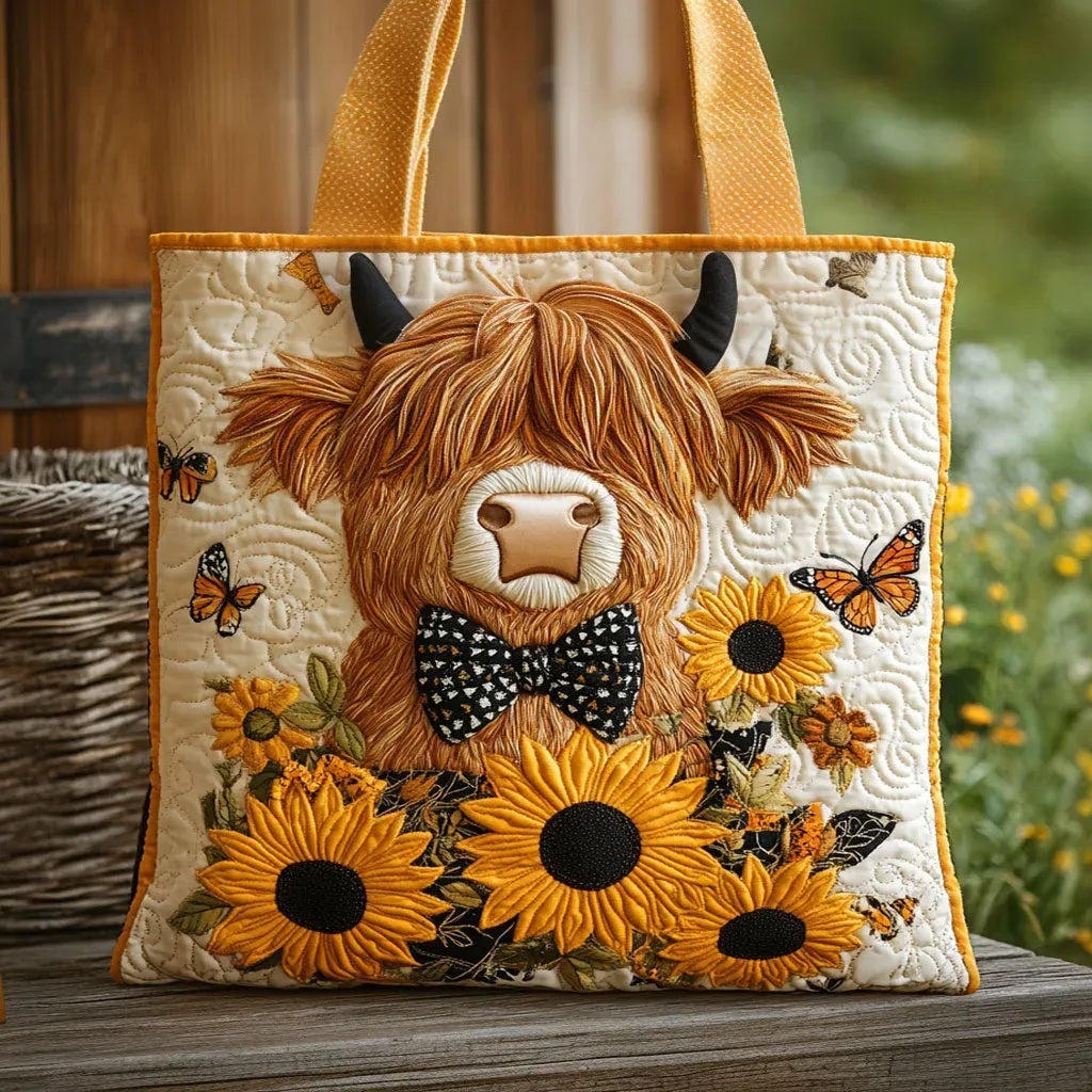 Bolso Artesanal | Vaca de las Tierras Altas con Girasoles